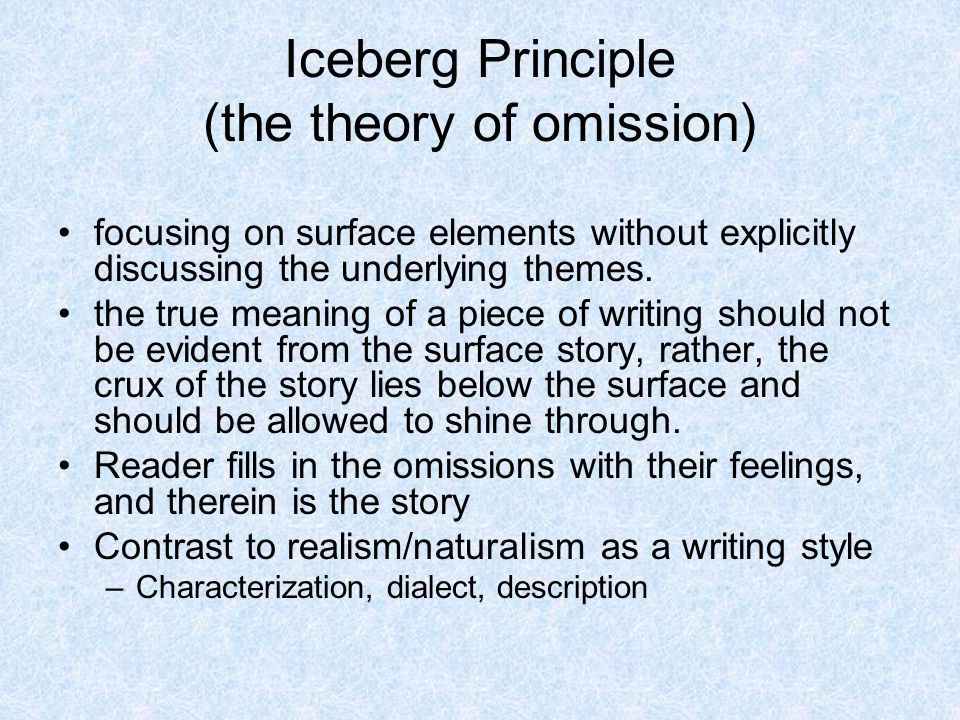 The iceberg theory